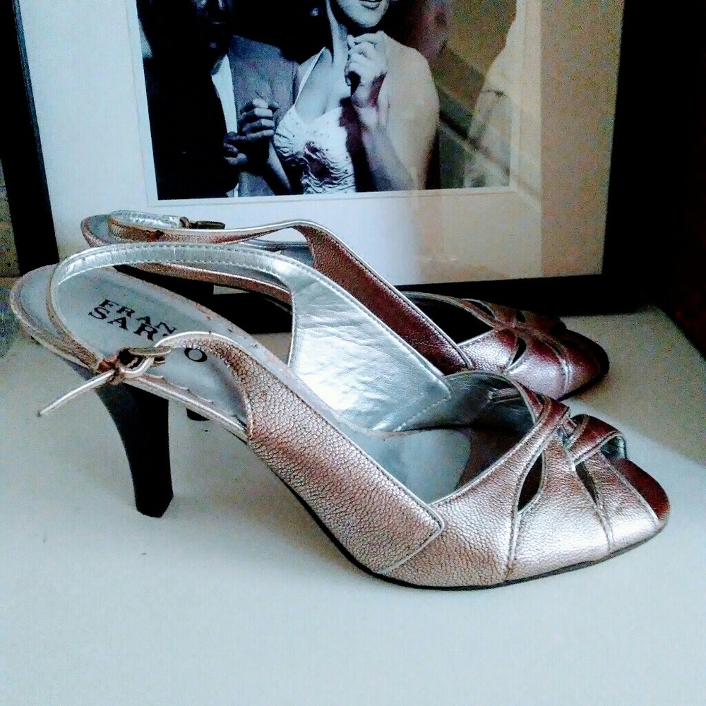 Champaign sling back kitten heels